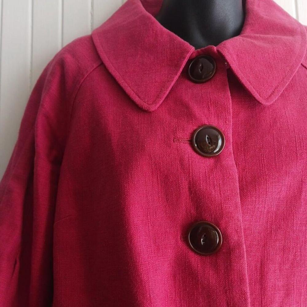 Van Heusen Studio Red Linen Blazer Jacket Medium